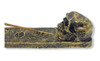 Incensario Regua Crânio Dourado Preto 28 X 5 Cm Resina 1
