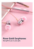 Auriculares De Oro Rosa Con Cable En La Oreja, Auriculares E 5
