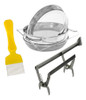 Kit Sr Apicultura+amor E Mel Inox Peneira Garfo Saca Quadro 0
