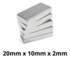 10pcs. Imã De Neodimio Retângulo 20x10x2mm - N35 3