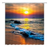 Znlsu Ocean Beach Sunset Shower Curtain Mar Seaside Olas Tro 0