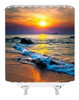 Znlsu Ocean Beach Sunset Shower Curtain Mar Seaside Olas Tro 2