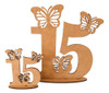 40 Souvenir 10cm Y 1 Central 20cm Número 15 C/ Mariposas Mdf 0