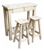 Barra Desayunador Mesa Alta Madera 40x120cm + 4 Banquetas* 5