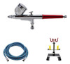 Kit Aerógrafo De Dupla Ação 0.3mm Suporte E Mangueira 0