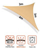 Toldo Malla Sombra Vela Triangular 3 X4 X 3 Metros 2