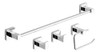 Set De Accesorios Baño Kit 4 Piezas Piazza Cube 73028 Cromo 0