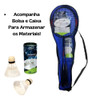 Jogo Com 2 Raquetes + 3 Petecas Bolsa Completo Kit Badminton 1