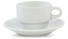 12 Tazas De Café Apilable 100ml Con Plato Porcelana Blanca 1