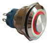 Pulsador De Metal Led Rojo 22mm Con Retencion Cara Alta 2