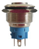 Pulsador De Metal Led Rojo 22mm Con Retencion Cara Alta 5