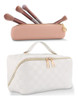 Aoleixiya Bolsa De Maquillaje A Cuadros Cuero Bolsa De Maqui 0