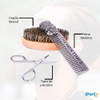 Set De Grooming X4 Cuidado De Barba Cepillo Peine Tijera 4