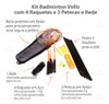 Kit Completo Badminton Com Raquetes Petecas Rede Bolsa Vollo 4
