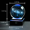 Esfera De Cristal Galaxia 3d Con Base Led Sistema Solar - N 2