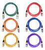 6 Peças De Cabo Xlr.. 5 M/5 Pés Dmx Luz Escenario Xlr Macho 0