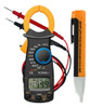 Kit Alicate Amperímetro Detector De Tensão Fase Caneta Teste 0