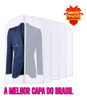 10 Capas Protetor Terno Jaqueta Blazer Transparente C Zíper 0