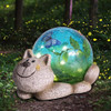 Afirst Solar Garden Statues Outdoor Figurines - Cat Lawn Orn 0