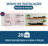 Kit 6 Suporte Prateleiras Encaixe Perfeito Cor Preto 3