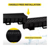 Rejilla Lineal Exterior + Canaleta Piso 14x50cm Negra Pvc 4