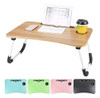 Mesa Desayuno Plegable Con Posa Vaso + Ranura Tablet 0