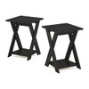 Furinno 216050ex Moderno Simplistic End Table Set Espresso 2