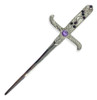 Athame Adaga Prata Pedra Lilás Roxo 19 Cm Metal 0