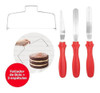 Kit Cortador Nivelador De Bolo + 3 Espátulas Confeitaria 6