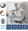 Wing Chair Slipcovers 2 Pieces Stretch Spandex Wingback Chai 3