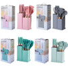 Set Utensilios De Cocina Mango De Madera Punta Siliconada 0