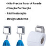 Kit Banheiro Lavabo Conjunto Ventosa Cromado Gancho 2