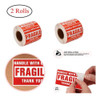 4 Rollos De 2 X 3 Etiquetas Engomadas Frágiles Mango Con Cui 4