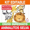 Kit Imprimible Candy Pizarra Animales De La Selva 1