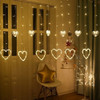 Cortina Led Corazones Grandes Y Chicos Tira Luz 3x0.9 Mts 5