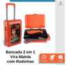 Bancada Infantil Kit Ferramenta 2 Em 1 Vira Maleta Com Rodas 2