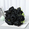 Flores Artificiales De Seda/ Ramo De Peonias / Negras 1