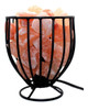 Lampara De Sal Luz Del Himalaya Soporte Metal Fanal Cesta! 1