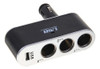 Triple Adaptador 3 Bocas + 1 Cargador Usb Auto Wf-0100 0