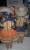 Antigua Muñeca Carita Pintada Sombrero Fieltro Tejido Hilado 6