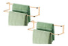 Kit 2 Toalheiro Duplo 60cm Suporte Para Toalha Banheiro Rose 0