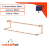 Kit 2 Toalheiro Duplo 60cm Suporte Para Toalha Banheiro Rose 3