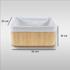 Caixa Cesto Retangular Bambu Tecido Linho 32 X 22cm Premium 3 Caixa Cesto Retangular Bambu Tecido Linho 32 X 22cm Premium 3