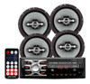 Kit 4 Alto Auto Falante 6 Polegadas 280w + Rádio Bluetooth 0