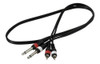 Cable 2 Rca A 2 Plug 1/4 Mono 3mts Marca Ampro 1