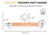 Perchas Madera Maciza Pantalones 36cm Clips 24piezas Natural 1
