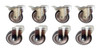 8 Ruedas Giratorias (4 Con Freno) 75mm Reforzadas Chapa Goma 0
