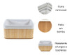 Kit 2 Caixa Cesto Retangular Organizador Bambu 37x26cm 2 Kit 2 Caixa Cesto Retangular Organizador Bambu 37x26cm 2
