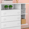 Quarto Encantado Bebê Berço Cômoda E Guarda Roupa Branco 3