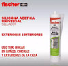 Silicona Acetica Transparente Sellador Fischer 260ml Pack 3u 2